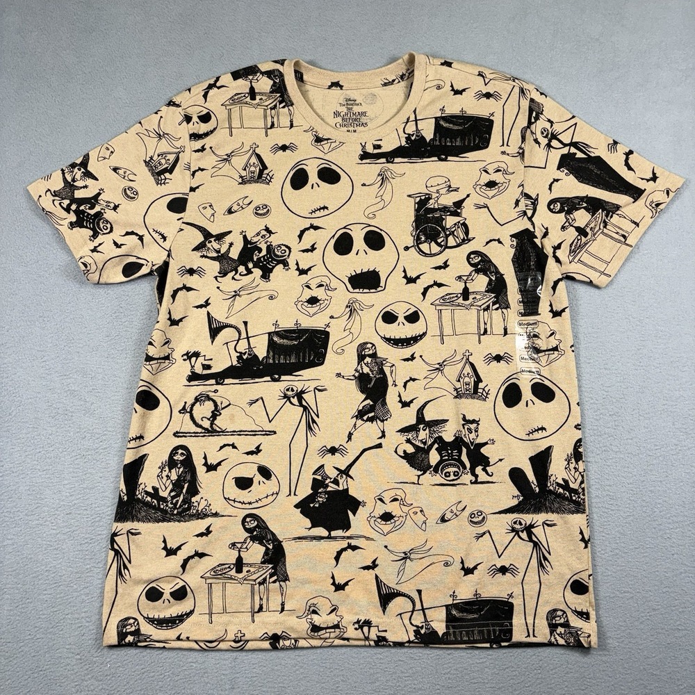 Disney Nightmare Before Christmas Shirt Mens M Jack Skellington All Over Print